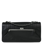 Chanel 2005-2006 Black Lambskin Choco Bar Shoulder Bag