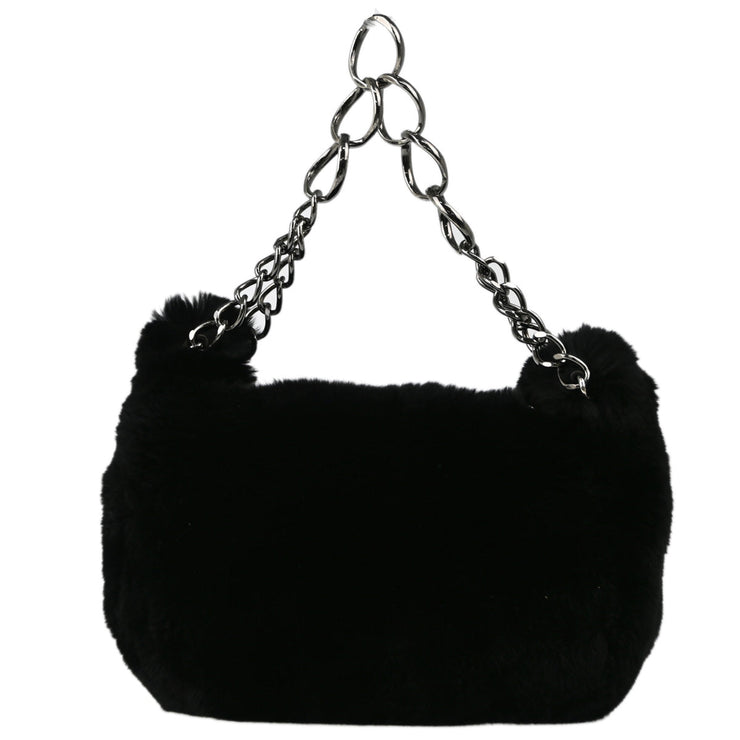 Chanel 2001-2003 Black Fur Chain Handbag