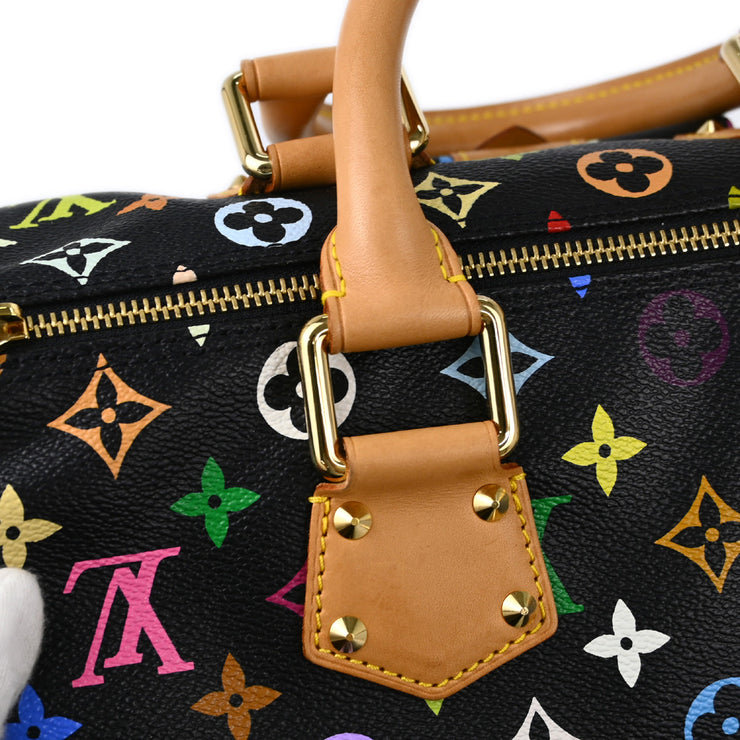 Louis Vuitton 2003 Black Monogram Multicolor Speedy 30 Handbag M92642