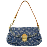 Louis Vuitton 2006 Blue Monogram Denim Mini Pleaty Handbag M95050