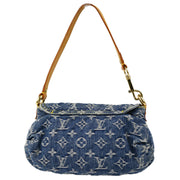 Louis Vuitton 2006 Blue Monogram Denim Mini Pleaty Handbag M95050