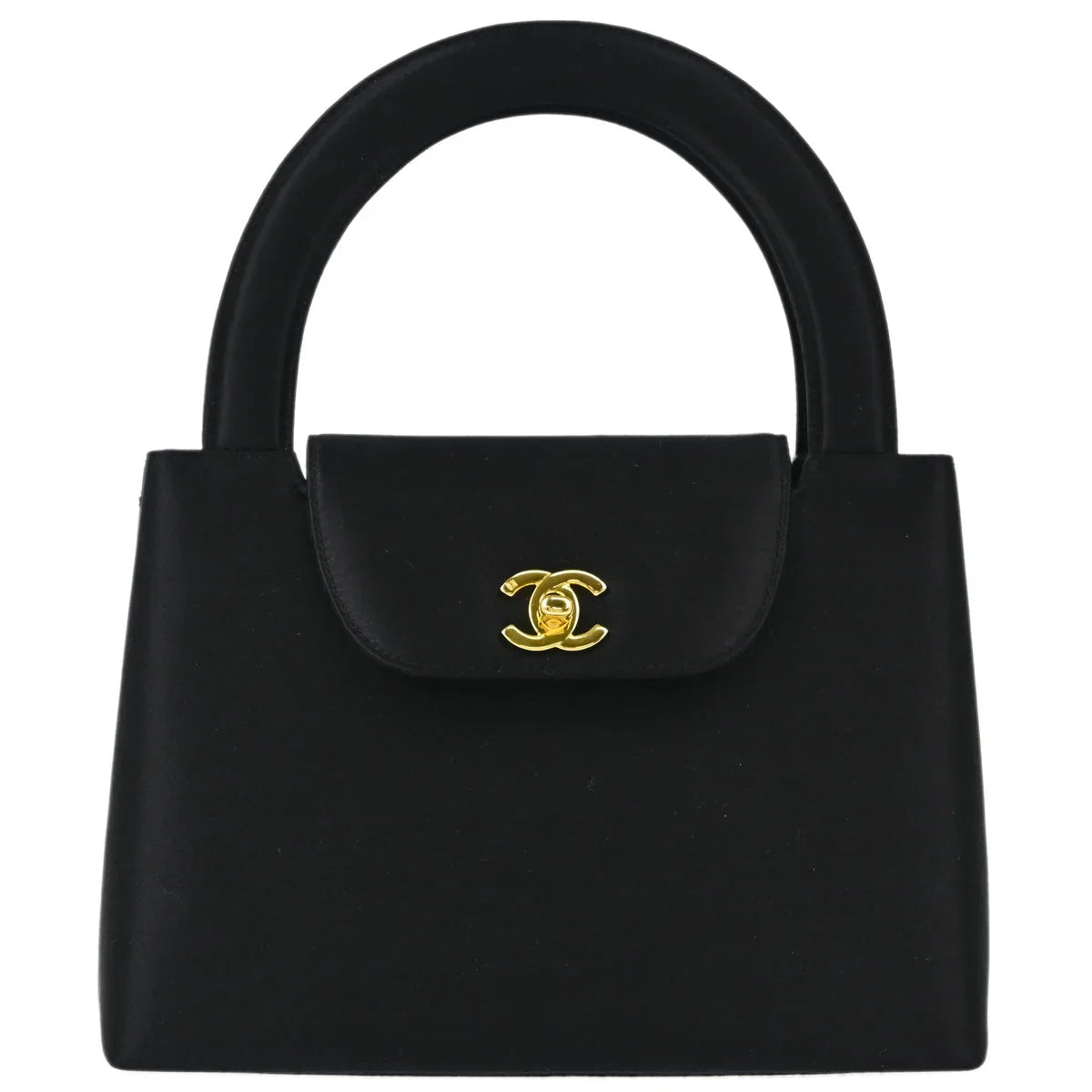 Chanel 1997-1999 Black Satin Handbag