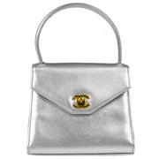 Chanel 1996-1997 Silver Lambskin Handbag