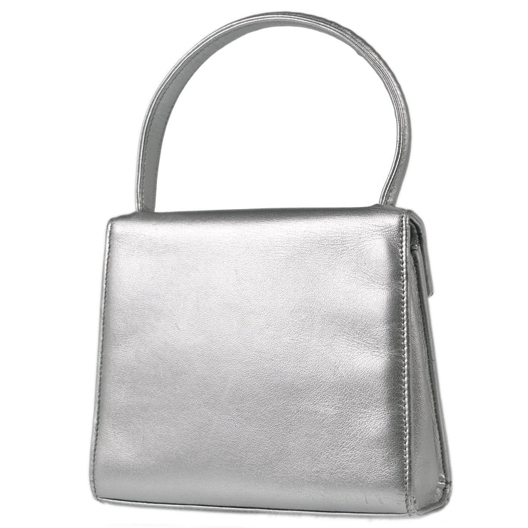 Chanel 1996-1997 Silver Lambskin Handbag