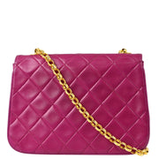 Chanel 1991-1994 Purple Lambskin Single Flap Shoulder Bag