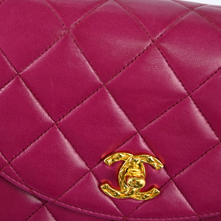 Chanel 1991-1994 Purple Lambskin Single Flap Shoulder Bag