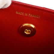 Chanel 1989-1991 Red Lambskin Straight Flap Shoulder Bag