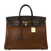 Hermes 2003 Havane Courchevel Birkin 40 Handbag