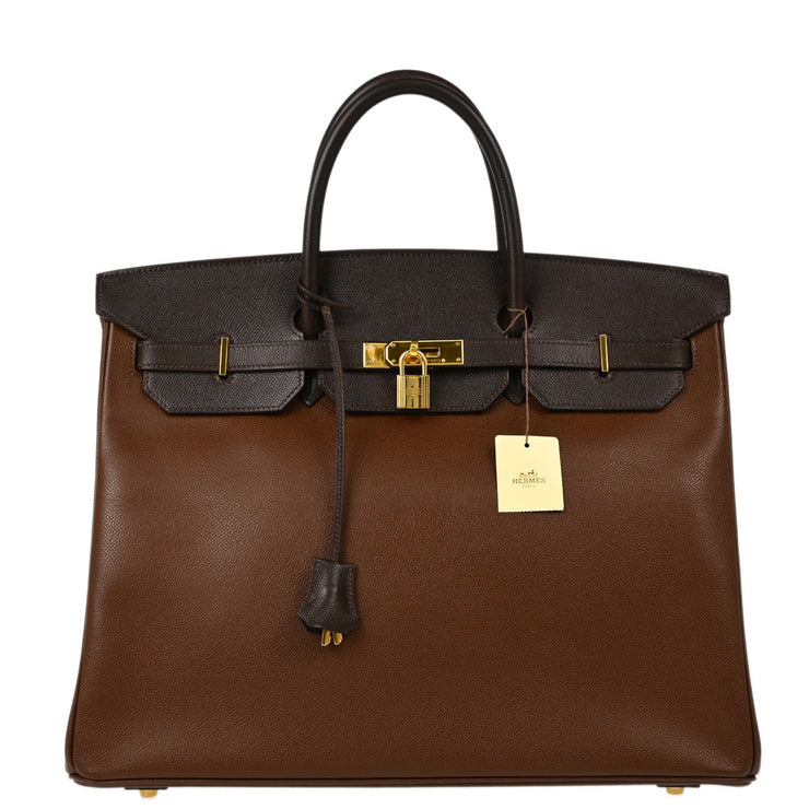 Hermes 2003 Havane Courchevel Birkin 40 Handbag