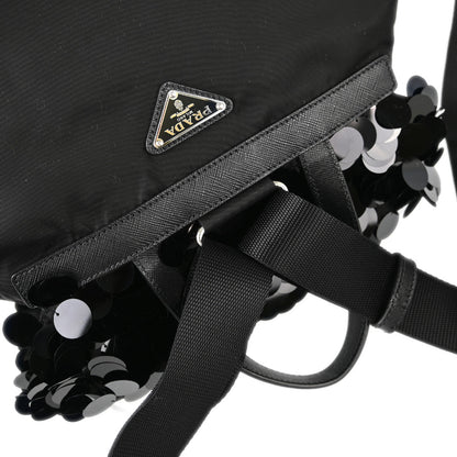 Prada 2015 Black Sequins Nylon Backpack
