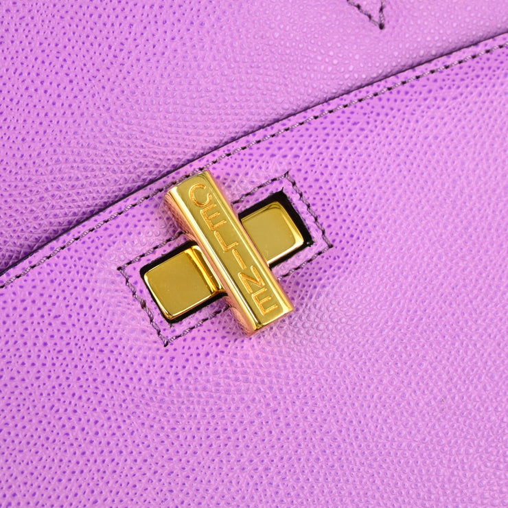 Celine Purple Leather Handbag