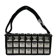 Chanel 2003-2004 Black Cotton Ice Cube Shoulder Bag