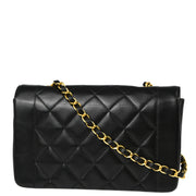 Chanel 1996-1997 Black Lambskin Small Diana Shoulder Bag