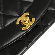 Chanel 1996-1997 Black Lambskin Small Diana Shoulder Bag