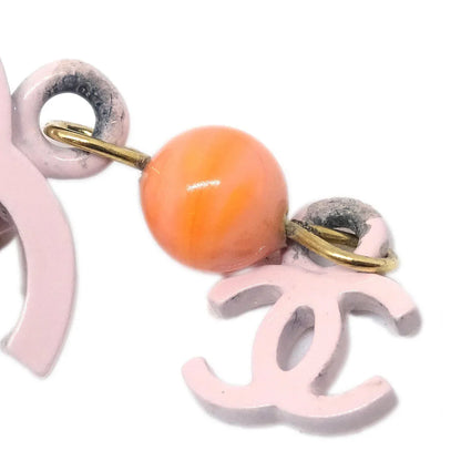 Chanel Dangle Earrings Clip-On Pink 03S