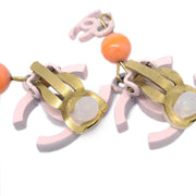 Chanel Dangle Earrings Clip-On Pink 03S