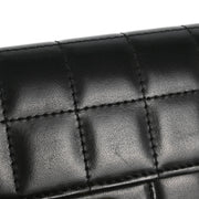 Chanel 2003-2004 Black Lambskin Choco Bar East West Shoulder Bag