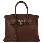 Hermes Chocolat Evercalf Birkin 30 Handbag