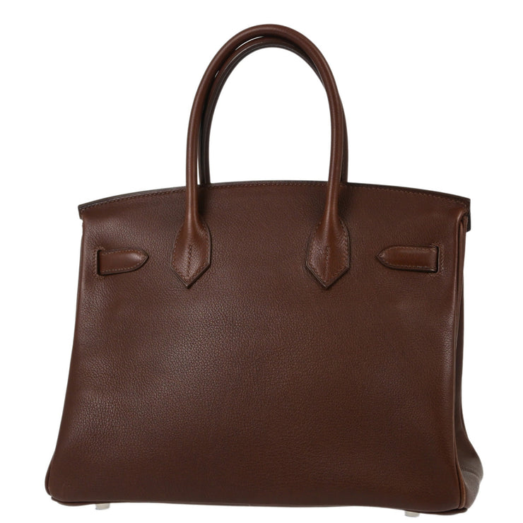 Hermes Chocolat Evercalf Birkin 30 Handbag