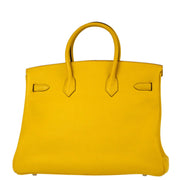 Hermes Jaune Taurillon Clemence Birkin 35 Handbag