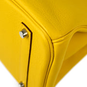 Hermes Jaune Taurillon Clemence Birkin 35 Handbag