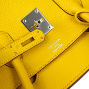 Hermes Jaune Taurillon Clemence Birkin 35 Handbag