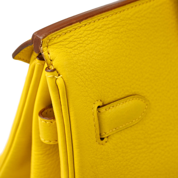 Hermes 2003 Jaune Taurillon Clemence Birkin 35 Handbag