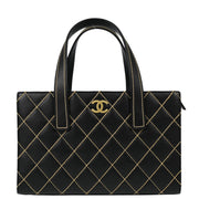 Chanel 2004-2005 Black Calfskin Wild Stitch Handbag