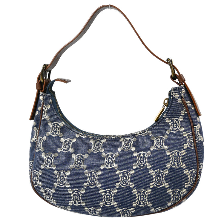 Celine Blue Denim Macadam Hobo Handbag