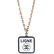 Chanel No5 Ligne Chain Necklace Pendant Gold White 06C