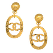 Chanel Dangle Hoop Earrings Clip-On Gold 28/2866