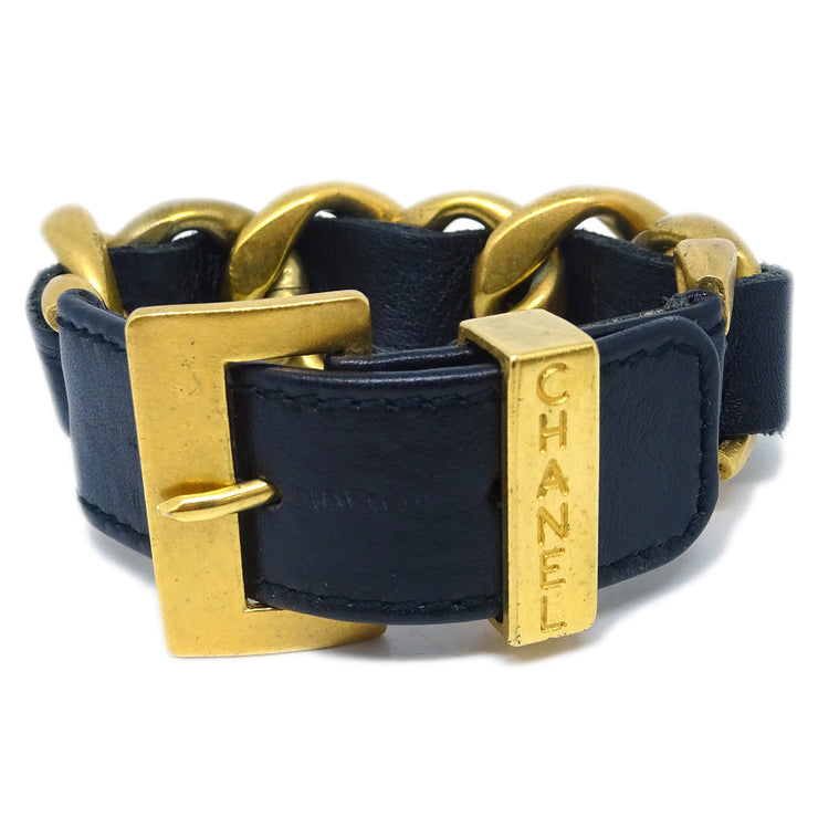 Chanel Bracelet Gold Black 94P