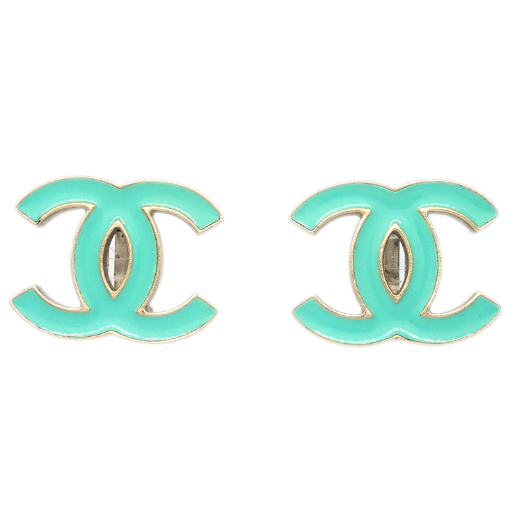 Chanel CC Earrings Clip-On Green 08C