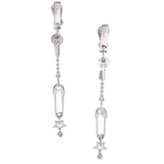 Christian Dior Earrings Clip-On Silver