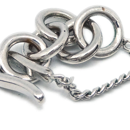 Chanel CC Chain Necklace Pendant Rhinestone Silver 04P