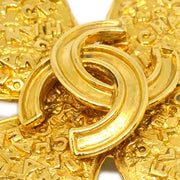 Chanel Clover Gold Brooch Pin 95A