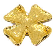 Chanel Clover Gold Brooch Pin 95A