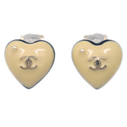 Chanel Heart Earrings Clip-On White 06P