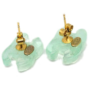 Chanel CC Piercing Earrings Light Green Acrylic 01P