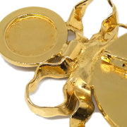 Chanel Bow Mirror Brooch Pin Gold