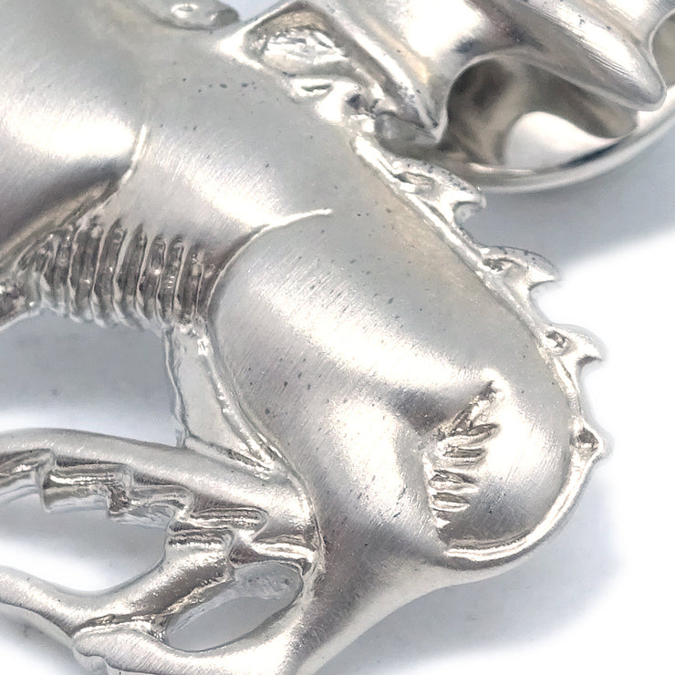 Hermes Dragon Brooch Pin Silver