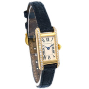 Cartier Tank Allonge Ref.1380 Quartz Watch 18KYG Black