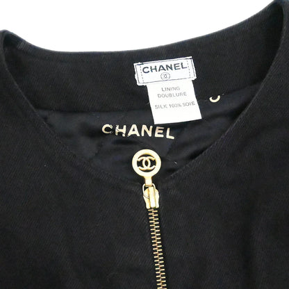 Chanel Setup Suit Jacket Skirt Black 01237 #36