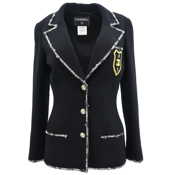 Chanel 2005 Emblem Single Breasted Jacket Black #36