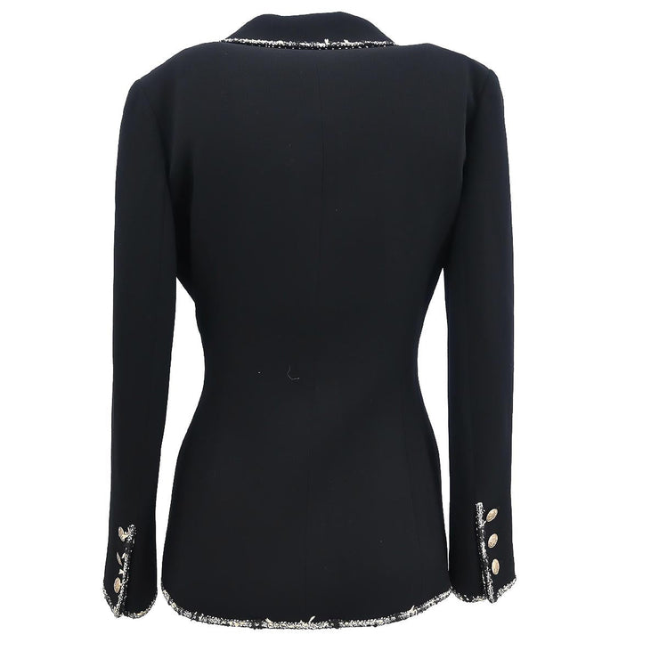 Chanel 2005 Emblem Single Breasted Jacket Black #36