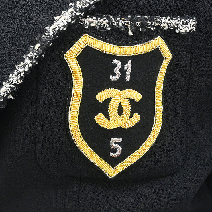 Chanel 2005 Emblem Single Breasted Jacket Black #36