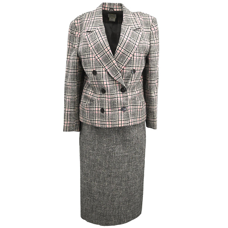 Celine Setup Suit Jacket Skirt Gray #40