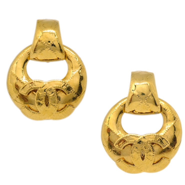 Chanel Dangle Earrings Clip-On Gold 94P