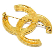 Chanel CC Brooch Pin Rhinestone Gold 174