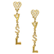 Yves Saint Laurent Gold Rhinestone Dangle Earrings Clip-On